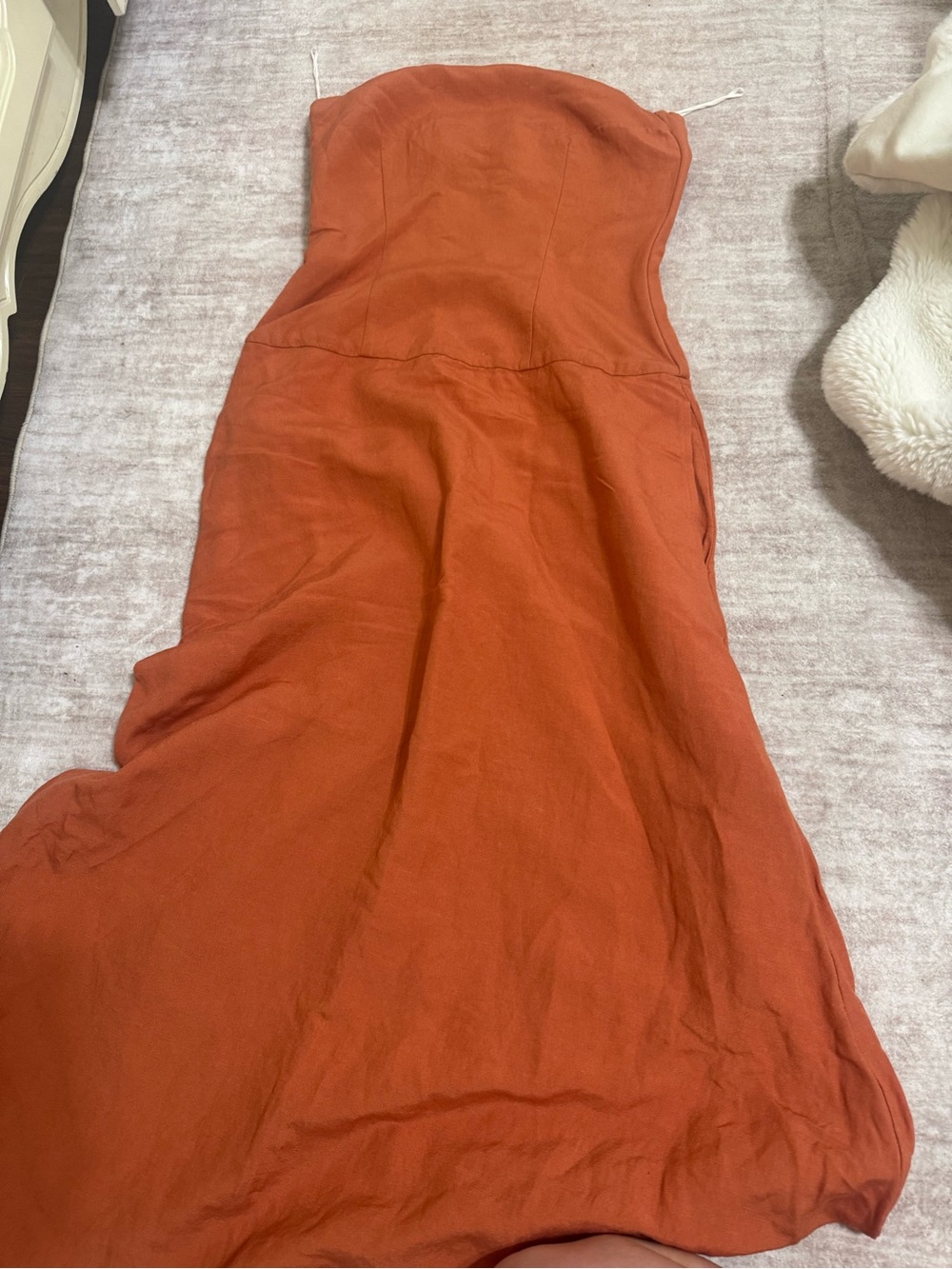 Strapless Maxi Dress in Coral - Picture 2 of 5